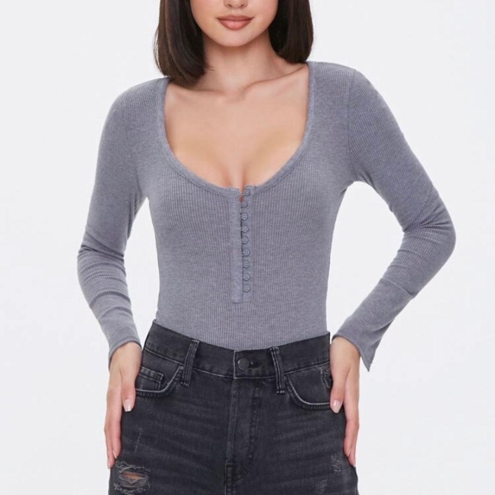 Forever 21 gray bodysuit